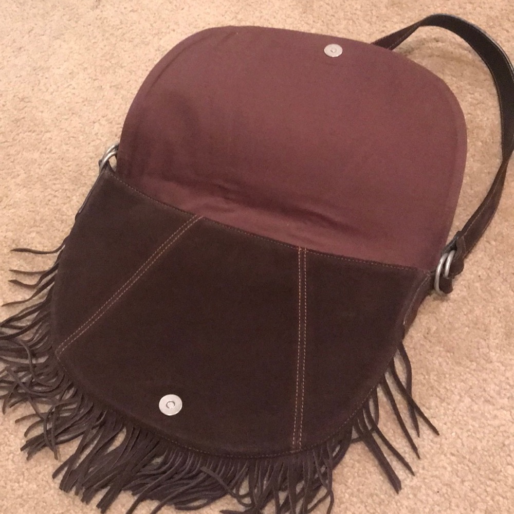 Polo jeans fringe suede brown boho handbag - Picture 5 of 7